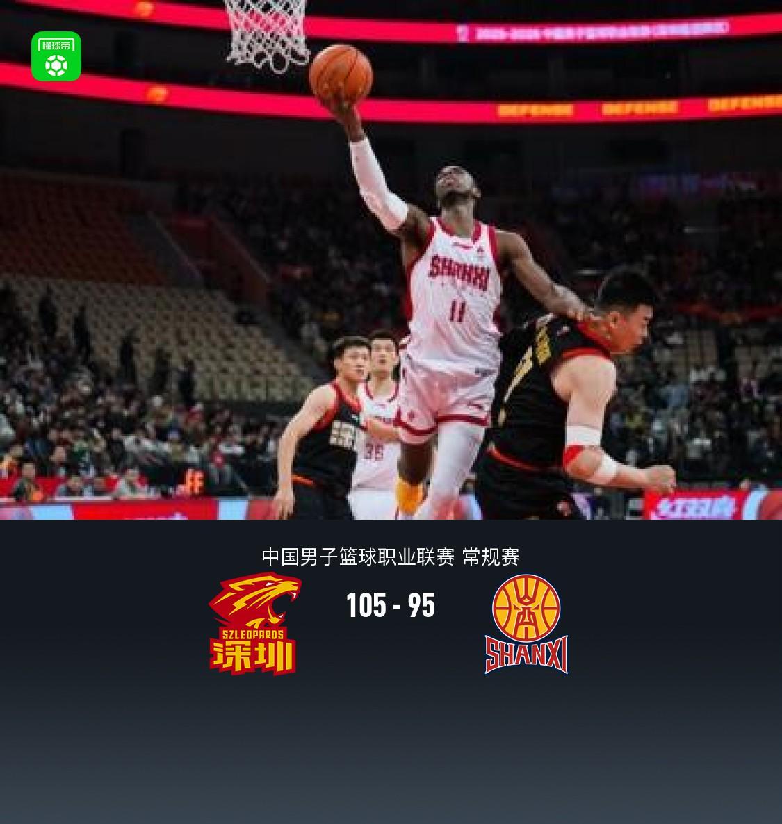 深圳105-95山西取CBA3连胜,贺希宁23分,迪亚洛空砍31分