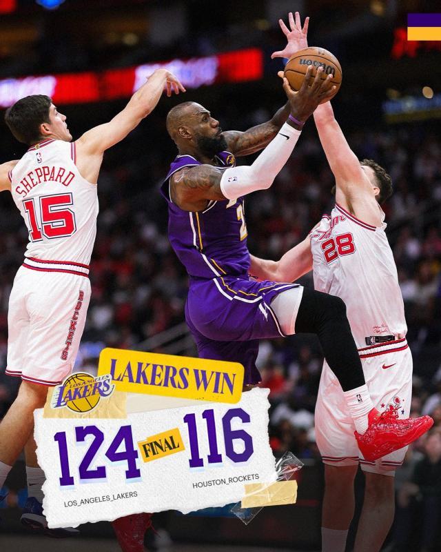 乐鱼体育官网-湖人3天内再斩火箭！东契奇40+10+9，詹姆斯14中13